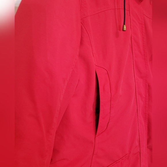 LANDS' END Insulated Winter Coat Hooded Red Size L/P 14-16 Nylon Polyester - Picture 10 of 15